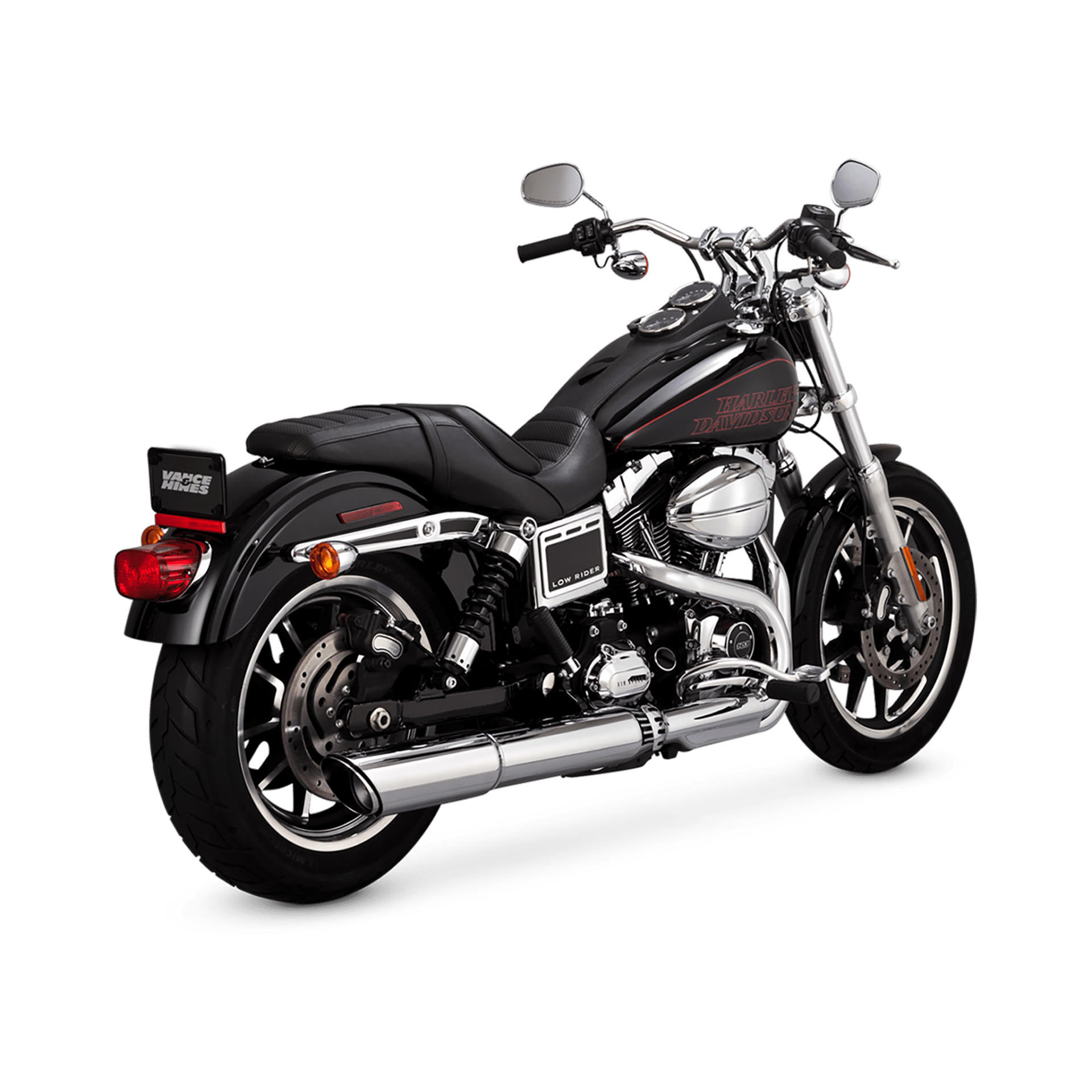 Vance & Hines Chrome Twin Slash 2 Into 1 Slip-On Muffler Harley Switchback 12-17 
